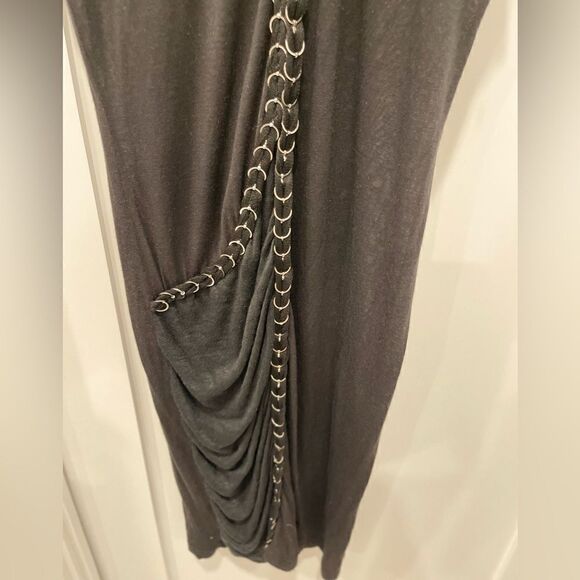 Sachin + Babi For Ankasa Black V Neck Chains Details Ruched Dress.Size S - Picture 11 of 16